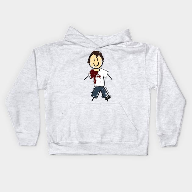 Adam Stick Figure Kids Hoodie by RoserinArt